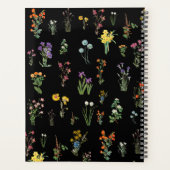 Aquarelle fleur sauvage Floral botanique noir (Dos)