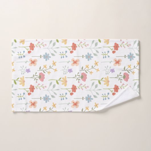 Aquarelle Fleur sauvage Florale (Serviette à main)