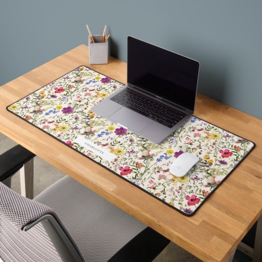 Aquarelle Fleur sauvage Florals Mat de bureau (Bureau 2)