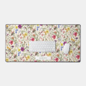 Aquarelle Fleur sauvage Florals Mat de bureau (Clavier et souris)