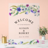 Aquarelle fleur sauvage gelé mariage accueil (Mariage)