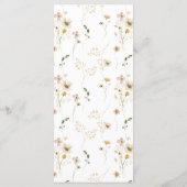 Aquarelle Fleur sauvage mariage accueil menu (Dos)