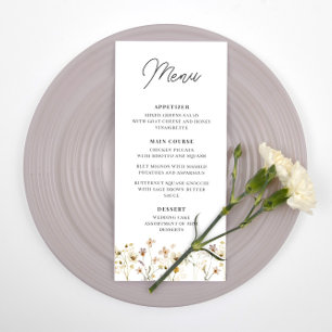 Aquarelle Fleur sauvage mariage accueil menu