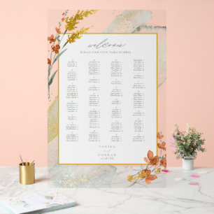 Aquarelle fleur sauvage Mariage Welcome Gold ID954