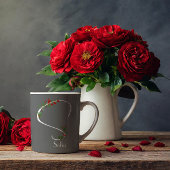 Aquarelle fleur sauvage monogramme gris tasse de c