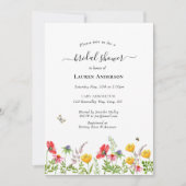 Aquarelle fleur sauvage nuptiale invitation (Devant)