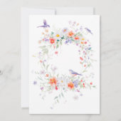 Aquarelle Fleur sauvage Oiseaux Baby shower Merci (Dos)