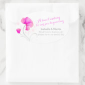 Aquarelle fleur sauvage rose mariage autocollants (Sac)