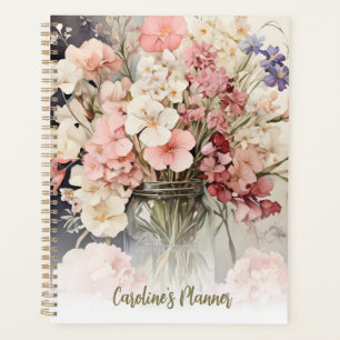 Aquarelle Fleur sauvage rose pâle Cottagecore