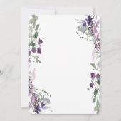 Aquarelle Fleur Sauvage Violette Faire-Part de Rem (Dos)