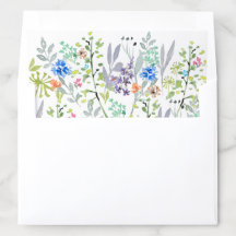 Aquarelle fleurie botanique grand motif mariage