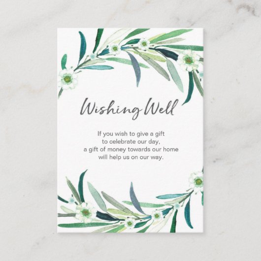Aquarelle fleurie d'Eucalyptus | Carte Wishing Wel (Devant)