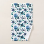 Aquarelle fleurie indigo bleu sans couture motif (Serviette à main)