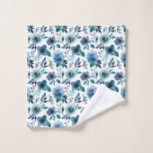 Aquarelle fleurie indigo bleu sans couture motif (Gant de toilette)