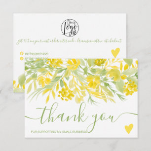 Aquarelle fleurie jaune ordre merci