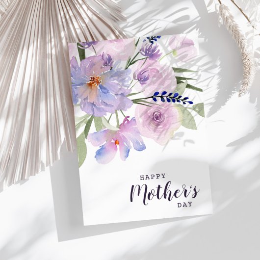 aquarelle fleurie joyeuse carte mère