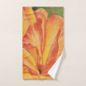 Aquarelle fleurie orange et rouge (Serviette à main)