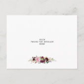 aquarelle fleurie violette carte de remerciements (Dos)