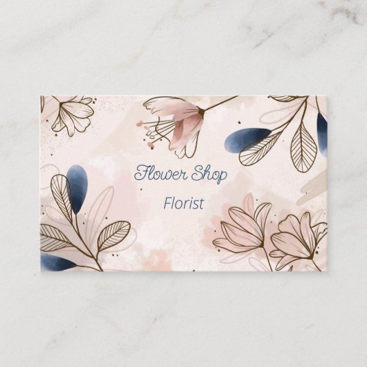 Aquarelle Fleuriste Carte de visite (Devant)