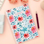 Aquarelle fleurit motif floral personnalisé<br><div class="desc">Restez organisé avec notre Aquarelle Floral Pattern Personnalisé Planner. Doté d'une belle aquarelle à motifs floraux aux couleurs vives, ce planificateur est parfait pour suivre votre emploi du temps, vos tâches et vos objectifs. Customisez-le avec votre nom pour une touche personnelle. Idéal pour les étudiants, les professionnels et tous ceux...</div>