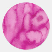 Aquarelle fleurit Sticker rond rose classique (Devant)