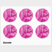 Aquarelle fleurit Sticker rond rose classique (Feuille)