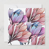 Aquarelle Fleurs adultes invitation d'anniversaire (Dos)