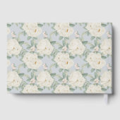 Aquarelle fleurs blanches, bleu clair Livre d'or (Verso)