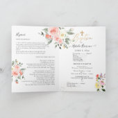 Aquarelle Fleurs Blush Rose LDS Programme de baptê (Intérieur)