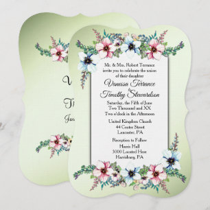 Aquarelle Fleurs brillantes Faire-part de mariage