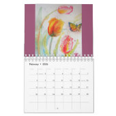 Aquarelle Fleurs Calendrier Peinture à la main (Feb 2026)