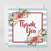 Aquarelle Fleurs Carte de remerciements de Noël (Devant)