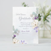 Aquarelle Fleurs Carte de remerciements de sympath (Debout devant)