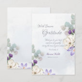 Aquarelle Fleurs Carte de remerciements de sympath (Devant / Derrière)