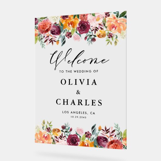 Aquarelle Fleurs d'automne Mariage de automne Bien (Angle)