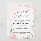 Aquarelle/fleurs de carte d'obtention du diplôme (Dos)