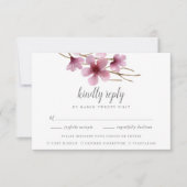 Aquarelle Fleurs de cerisier choix de repas RSVP (Devant)