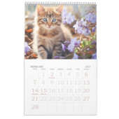 Aquarelle Fleurs de naissance Chats Calendrier 202 (Feb 2027)