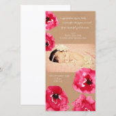 Aquarelle Fleurs de pavot Baby Girl Carte de remer (Devant / Derrière)