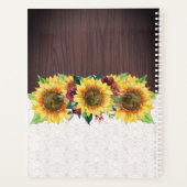 Aquarelle Fleurs de soleil dentelle Bois Nom rusti (Dos)