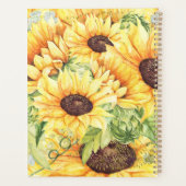 Aquarelle Fleurs de soleil Jaunes Vert (Dos)