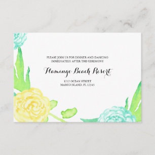 Aquarelle Fleurs d'été Carte de réception de maria