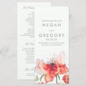 Aquarelle Fleurs Élégants Programmes de Mariage te (Devant / Derrière)