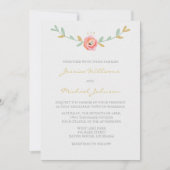 Aquarelle Fleurs Invitations de mariage (Devant)