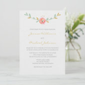 Aquarelle Fleurs Invitations de mariage (Debout devant)