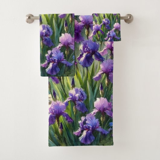 Aquarelle Fleurs Iris Violettes (En situation)