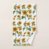 Aquarelle Fleurs Jaunes Foliage Botanique (Serviette à main)