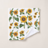 Aquarelle Fleurs Jaunes Foliage Botanique (Gant de toilette)