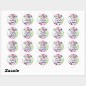 Aquarelle Fleurs joyeuses Stickers Anniversaire (Feuille)