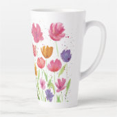 Aquarelle Fleurs Latte Mug (Droite)